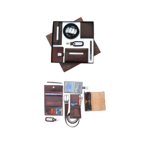 Gift Set ( 7-in-1) Reversible Belt | Ladies Wallet | Spectacle Case | Gents Wallet | Multiple Card Holder | Key Ring with Dog Hook | Metal Roller Pen