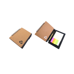 Eco notebook with pen and sticky pads