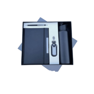 Palm size hard bound notebook with metal pen