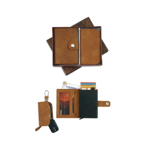 Gift Set ( 2-in-1) Key Fob Case | RFID Pop-up Card Case | Card Board Box