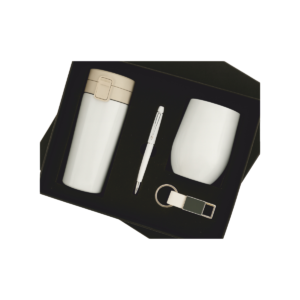 Hamply NX-401 – 4-in-1 Flask, Cup, Pen & Keychain Set