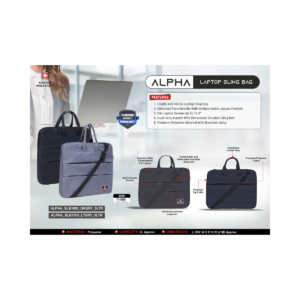 Alpha 15.4” Laptop Sling Bag – Premium Multi-Compartment Carry Case, Grey