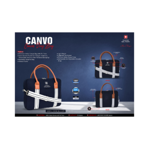 Canvo 14” Canvas Laptop Sling Bag – Stylish Handheld Carry Case, Blue