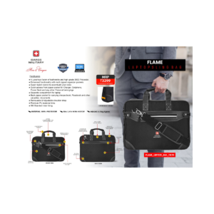 Flame 15.6” Laptop Sling Bag – Premium Zippered Office Carry Case, Black