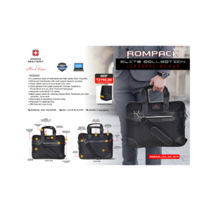 Rompack 15.6” Laptop Sling Bag – Durable Multi-Zip Office Carry Case, Black