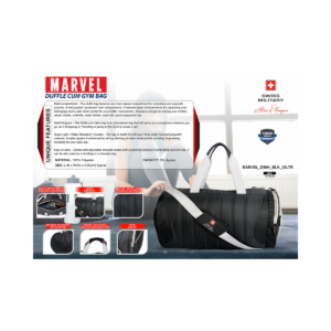 Marvel Duffel Cum Gym Bag – Spacious Travel & Fitness Carry Bag, Black