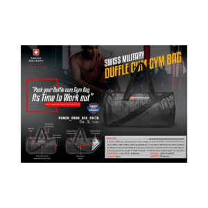 Punch Duffel Cum Gym Bag – Separate Shoe Compartment Travel Bag, Black