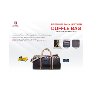 Weber 30L Brown Duffle Bag – Premium Travel Gym Bag with Dual Handles & Stylish Design