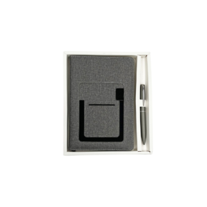 2-in-1 Multifunctional Notebook Diary & Metal Pen Gift Set with Card Holder & Carry Box