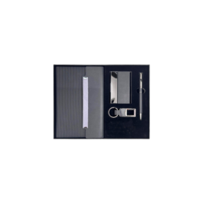 4-in-1 Premium Gift Set with Diary, Metal Pen, Business Card Holder & Keychain