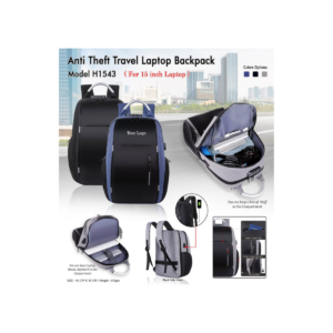 Anti-Theft Laptop Backpack with USB Charging Port & Multi-Compartment Storage