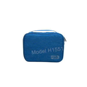 Double Layer Travel Electronics Organizer Bag with Multiple Compartments & Cable Storage