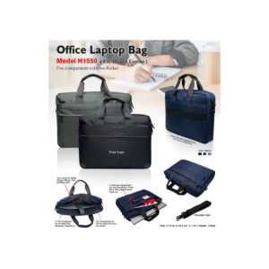 Office Laptop Bag with 5 Compartments, Shoulder Strap & Multi-Pocket Storage