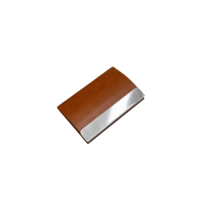 Premium PU Leather Business Card Holder with Metal Plate & Compact Design