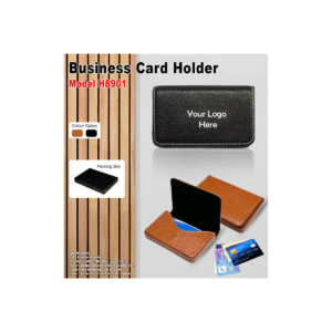 Premium PU Leather Business Card Holder Wallet with Compact Flip Design