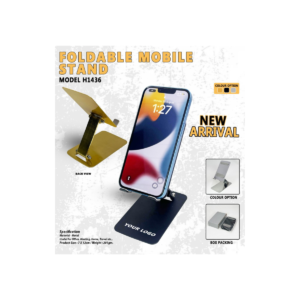 Foldable Metal Mobile Stand with Adjustable Angle & Anti-Slip Base