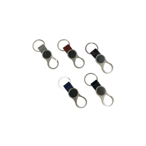Loop Metal Keychain with PU Strap, Twist Lock Mechanism & Premium Finish