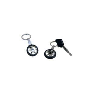 Tyre Shape Metal Keychain with Realistic Wheel Design & Custom Logo Branding