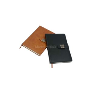 Stylish PU Leather Notebook Diary with Magnetic Lock & Metal Plate – Premium Office Journal