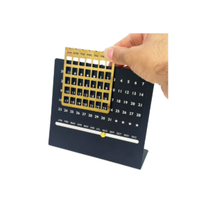 Desktop Lifetime Calendar – Perpetual Metal Date Calendar for Office Desk