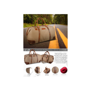 F-09 Canvas Duffle Bag with Leather – Premium Travel & Weekender Bag