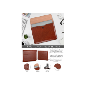 H-03 Vegan Leather Laptop Sleeve – Premium Protective Case with Secure Flap Closure