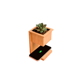Alder Wireless Charger with Planter – 15W Fast Charging Eco-Friendly Desk Organizer & Corporate Gift