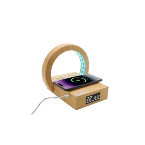 Cypress 2.0 4-in-1 Wireless Charger – 15W Fast Charging, Bluetooth Speaker, Clock & RGB Lamp