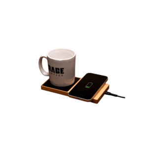 Willow 2.0 Wireless Charger with Cup Warmer – 15W Fast Charging Bamboo Desk Accessory