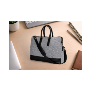 Light Grey Felt Laptop Bag | Premium Soft Tote with Handles | Durable & Lightweight Office Carry Bag (41 x 5 x 32 cm)