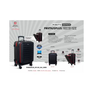 Primus Plus Hard Top Laptop Trolley Bag 20 Inch | Cabin Size Travel Suitcase with Separate Laptop Compartment