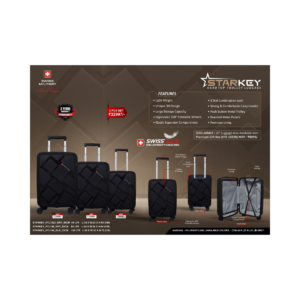 Starkey Hard Top Trolley Luggage Set | Cabin & Check-in Suitcases (55cm, 65cm, 75cm)