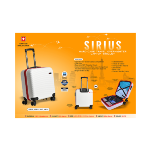 Sirius Hard Top Laptop Overnight Trolley Bag | Polycarbonate Cabin Luggage with 15.4" Laptop Compartment