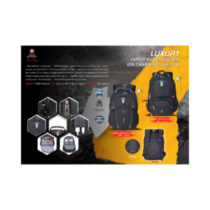 Luxary Laptop Backpack with USB & AUX Port | 32L Travel & Office Bag (Fits Up to 15.6")