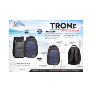Trone Laptop Backpack | 34L Durable Travel & Office Bag (Fits Up to 15.4")