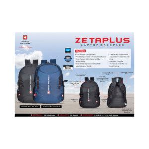 Zeta Plus Laptop Backpack | 25L Durable Polyester Travel & Office Bag (Fits Up to 15.6")