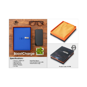 Slim Wireless Charging Organizer Notebook with 10000mAh Power Bank