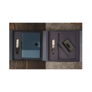 Premium 4-in-1 Work Gift Set with Organizer Notebook, Pen, Keychain & Card Holder | Stylish Corporate Office Gift Combo