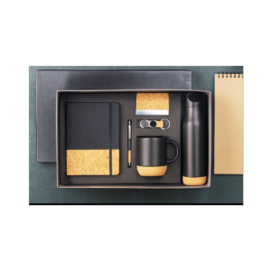Premium Black Corporate Gift Set – 6-in-1 Executive Kit with Notebook, Bottle, Mug, Pen & Accessories