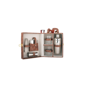 Premium 2 Glass Wine Box Set with Accessories – Elegant Leatherette Case with Bottle Holder