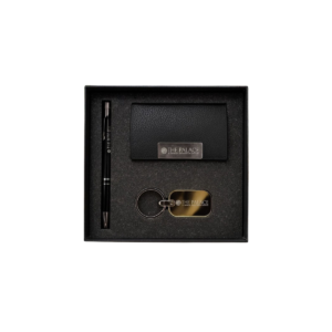 Premium 3-in-1 Corporate Gift Set with Metal Pen, Keychain & Card Holder – Elegant Executive Combo in Luxury Box