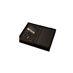 Premium 4-in-1 Corporate Gift Set with Notebook, Metal Pen, Card Holder & Keychain