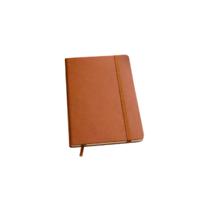 Premium Leatherette Notebook with Elastic Closure – Classic Brown Executive Journal