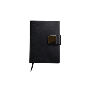 Premium Leatherette Organizer Diary with Magnetic Flap Closure – Black Executive Notebook