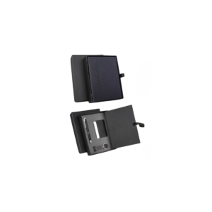 Compact 4 pc Black gift set: A5 size Notebook, Metal pen, Metal
PU Keychain, Metal Card holder