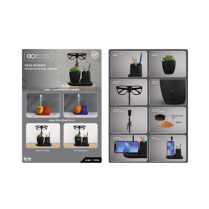 Everyday Organisers Desk Station Multifunctional Desk Organizer with Pen Holder, Plant Pot, Spectacle Stand, Phone Holder