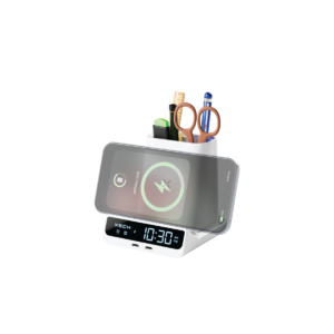 XECH Quest Max Alarm Clock with 15W Wireless Charger, Dual Alarm, USB-C Charging Hub