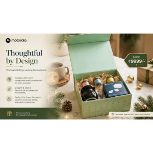 Motorola Premium Corporate Gift Hamper Set with Bluetooth Earbuds, Lifestyle Essentials & Custom Branding Gift Box