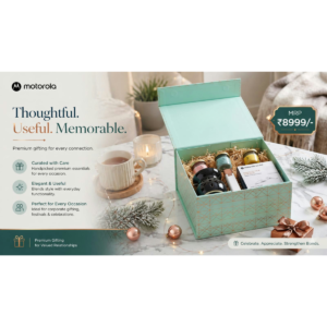 Motorola Premium Corporate Gift Hamper Box with Wireless Earbuds, Wellness Essentials & Custom Branding Gift Set