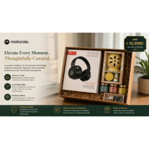 Motorola Luxury Corporate Gift Hamper with ANC Headphones, Aroma Candle, Wellness Essentials & Premium Gift Box